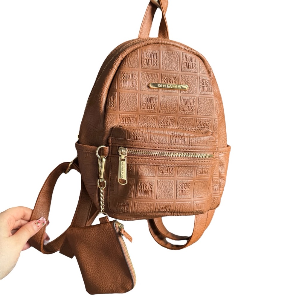 Steve Madden Tan Textured Mini Backpack